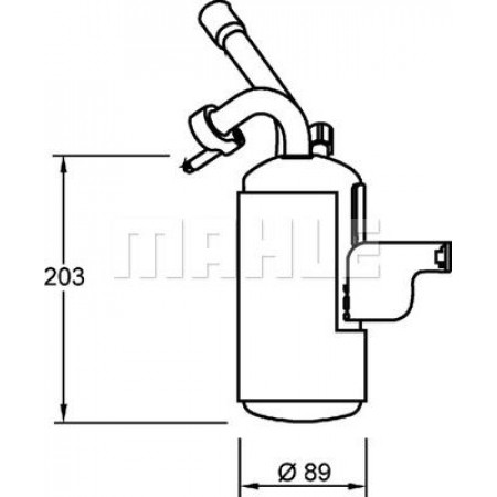 Déshydrateur, climatisation FORD TOURNEO CONNECT (TOURNEO CONNECT/PJ2 ​​​​​​/ PJ), Fourgon, 06.2002 - 12.2013 MAHLE AD 276 000P