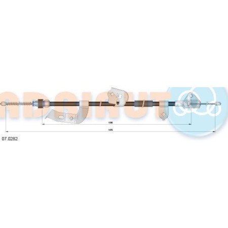 Adriauto 07.0282 - Cable, parking brake pentru CITROËN C1 (2005–2014)