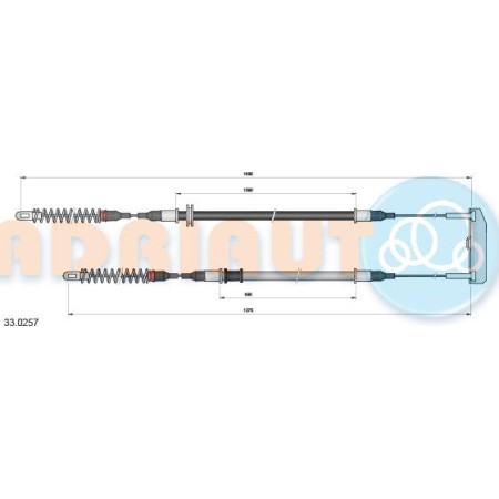 Adriauto 33.0257 - Cable, parking brake pentru OPEL ASTRA F CLASSIC Hatchback (1998–2002)
