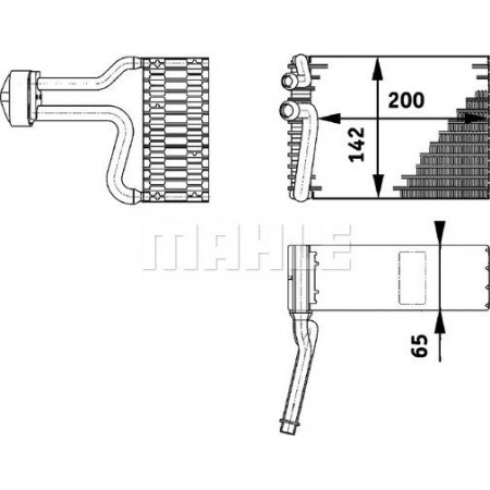 Evaporateur climatisation MERCEDES-BENZ VITO (W639), Autobus/Autocar, 09.2003 - MAHLE AE 66 000P