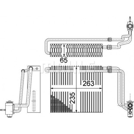 Evaporateur climatisation MERCEDES-BENZ VITO (W639), Autobus/Autocar, 09.2003 - MAHLE AE 107 000P