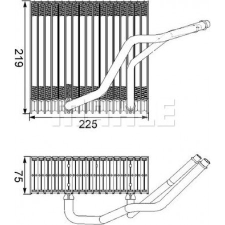 Air conditioner evaporator VW BORA Variant (1J6), Touring, 05.1999 - 05.2005 MAHLE AE 38 000S