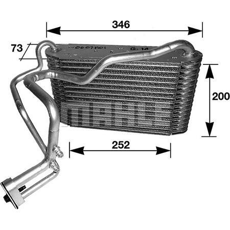 Evaporador de ar condicionado AUDI COUPE II (89, 8B), Compartimento, 10.1988 - 12.1996 MAHLE AE 33 000S