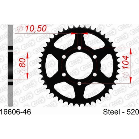 AFAM 16606-46 - Chain Sprocket pentru KAWASAKI VERSYS (2007–prezent)