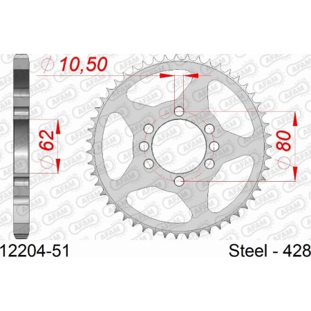 AFAM 12204-51 - Crown Wheel / Pinion Kit pentru YAMAHA DT (1975–prezent)