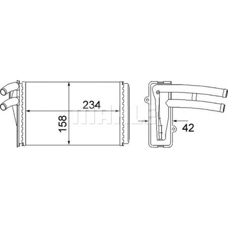 Intercambiador de calor, calefacción interior AUDI 80 V (8C2, B4), Berlina, 09.1991 - 07.1995 MAHLE AH 54 000S