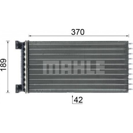 Heat exchanger. interior heating Heater 370x189x42mm DAF 65 CF 75 CF 85 CF CF CF 65 CF 75 CF 85 XF 105 XF 106 XF 95 DAF 65 CF, Support frame, 02.1998 - 12.2000 MAHLE AH 50 000P