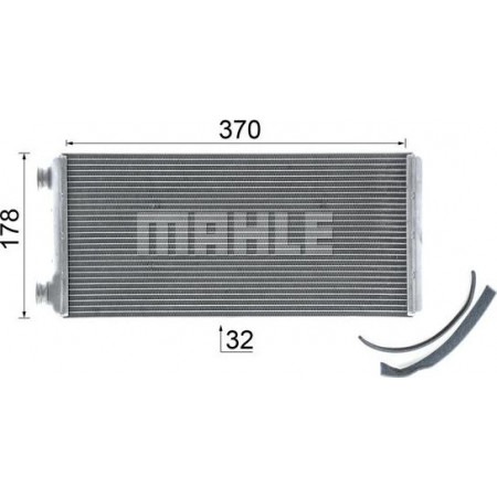 Wärmetauscher. Kabinenheizung Heizung 370x178x32mm MAN F2000 FOC TGL I TGM I TGS I D0834LFL40-D2866LF21 01.94- MAN TGL (N14 / TG-L), 01.2004 - MAHLE AH 5 000P