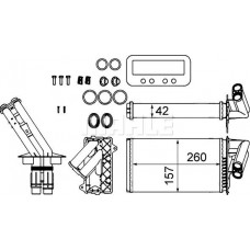 Heat exchanger, interior heating RENAULT LAGUNA II (BG0/1_), Hatchback, 03.2001 - 12.2007 MAHLE AH 103 000S