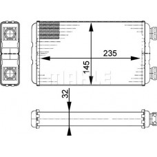 Wärmetauscher, Innenraumheizung RENAULT MASCOTT (UH_, HH_), Tragrahmen, 01.1999 - 06.2005 MAHLE AH 138 000P