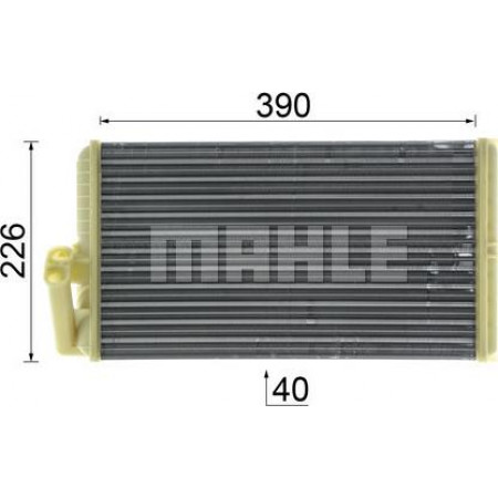 Intercambiador de calor. Calefacción interior Calentador 390x226x40mm MERCEDES ACTROS OM541.920-OM542.944 04.96- MERCEDES-BENZ ACTROS (954.03), 04.1996 - 10.2003 MAHLE AH 129 000P