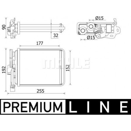 Warmtewisselaar. interieurverwarming Verwarming PEUGEOT 308 II 308 II-KOMBI 1.2-2.0D 09.13-06.21 PEUGEOT 308 (LB_), Hatchback Van, 03.2015 - MAHLE AH 38 000P