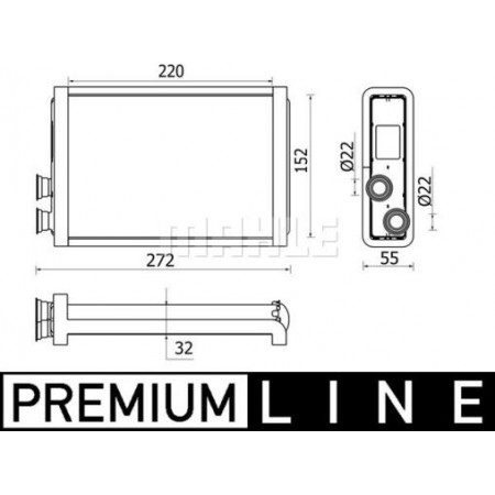 Wärmetauscher. Innenraumheizung Heizung BMW 5 G30 F90 5 G31 6 GRAN TURISMO G32 7 G11 G12 8 G14 F91 8 G15 F92 8 GRAN BMW 8 (G14, F91), Cabrio, 11.2018 - MAHLE AH 37 000P