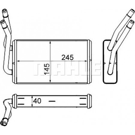 Intercambiador de calor, calefacción interior FORD TRANSIT TOURNEO (FC_), Autobús, 06.2000 - 03.2006 MAHLE AH 229 000S