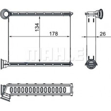 Échangeur de chaleur, chauffage intérieur RENAULT CLIO IV (BH_), Berline, 11.2012 - MAHLE AH 272 000S