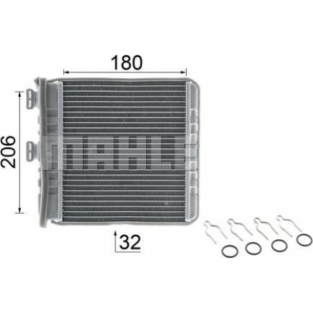 Échangeur de chaleur, chauffage de l'habitacle OPEL ZAFIRA B (A05), Camionnette/MPV, 07.2005 - 04.2015 MAHLE AH 76 000P