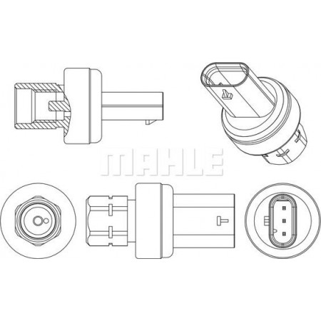 Druckschalter. Klimaanlage Druckschalter Klimaanlage CHRYSLER 300C PACIFICA DODGE CALIBER JOURNEY JEEP CHE JEEP WRANGLER IV (JL), Offener Geländewagen, 11.2017 - MAHLE ASE 13 000P