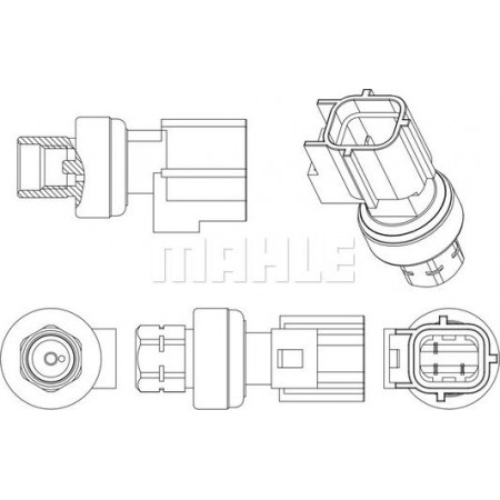 Comutator presiune, aer conditionat CHRYSLER VIPER, Sabrioleta, 10.1991 - 12.1998 MAHLE ASE 7 000P
