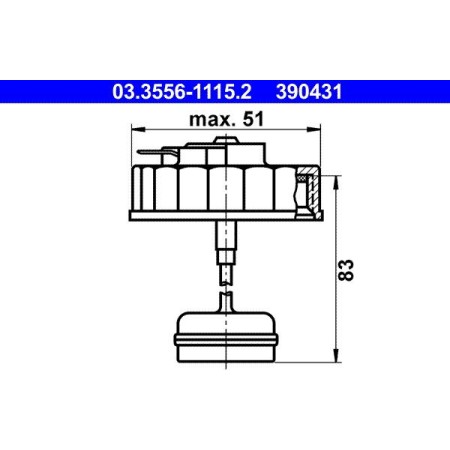ATE 03.3556-1115.2 - Sealing Cap, brake fluid reservoir