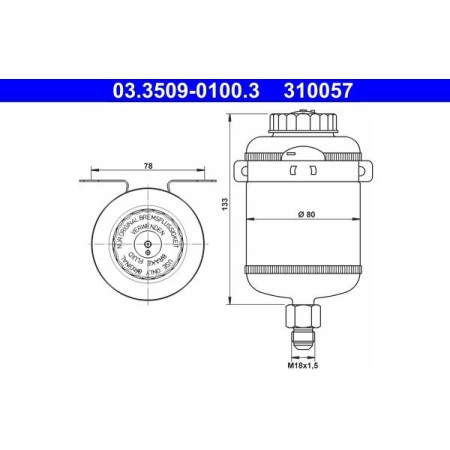 ATE 03.3509-0100.3 - Expansion Tank, brake fluid