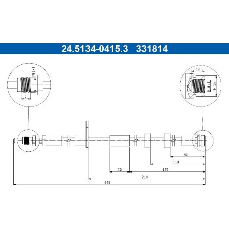 ATE 24.5134-0415.3 - Brake Hose