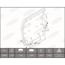Beral KBL19932.0-1550 - Kit materiale d'attrito, Freno a tamburo