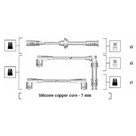 Kit de câblage d'allumage Kit de câbles ZAZhIG PROVODA. K-T ALFA 164 2.0 V6 Turbo CAT 93 MAGNETI MARELLI 941045390524