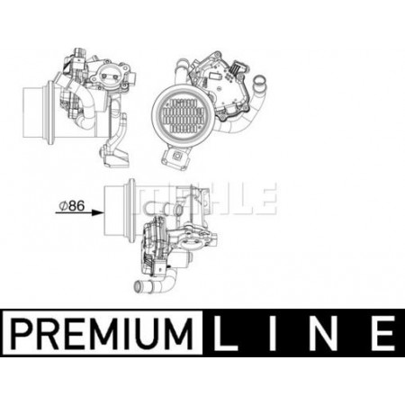 AGR-Modul AGR-Ventilmodul mit Kühler SKODA YETI VW BEETLE CADDY ALLTRACK CADDY IV CADDY IV-MINIVAN CC B7 GOLF V VW CADDY ALLTRACK (SAB), Dubita, 05.2015 - MAHLE CE 18 000P