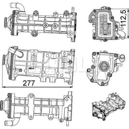 Radiator. recirculare gaze de esapament Radiator de gaze de evacuare IVECO DAILY IV 3.0D 07.07-08.11 IVECO DAILY IV (DAILY-2000), Camion de gunoi, 05.2006 - 08.2011 MAHLE CE 23 000P
