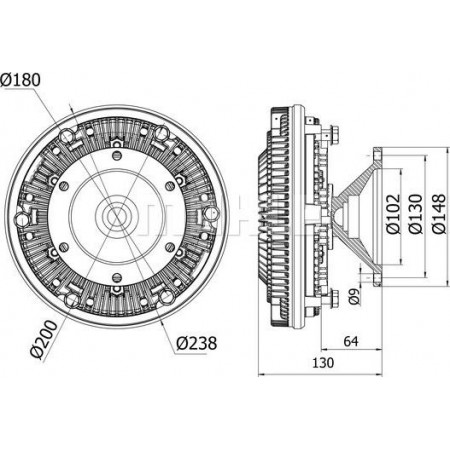 Paar. Kühlerlüfter Lüfterkupplung passt. IVECO EUROSTAR EUROTECH MP EUROTECH MT EUROTRAKKER 8210.42KTCA-F3AE0681D 01.92- IVECO EUROTECH MP, 01.1992 - MAHLE CFC 10 000S