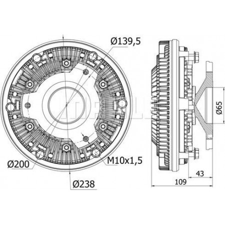 Couple. radiator fan Clutch fan MERCEDES ACTROS ACTROS MP2 - MP3 OM541.948-OM542.964 04.96- MERCEDES-BENZ ACTROS MP2 / MP3 (934.03), 10.2002 - MAHLE CFC 12 000S