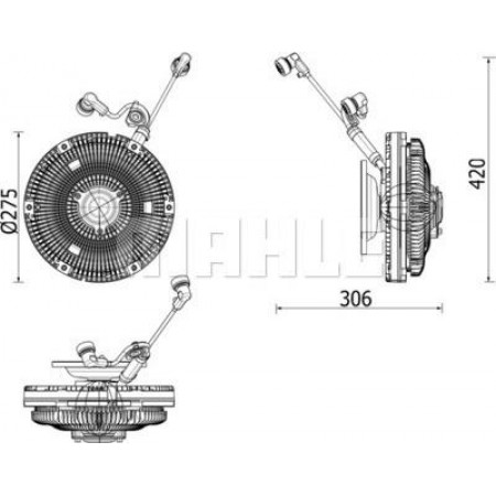 Coppia. ventola del radiatore Numero di pin della frizione della ventola. 6 MERCEDES ACTROS ACTROS MP2 - MP3 OM541.920-OM542.969 04.96- MERCEDES-BENZ ACTROS (954.03), 04.1996 - 10.2003 MAHLE CFC 259 000P