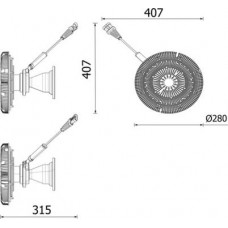 Couple. radiator fan Fan clutch EURO 6 fits. IVECO STRALIS I STRALIS II S-WAY X-WAY F3AE3681D-F3HFE601A 12.09- MAHLE CFC 277 000P