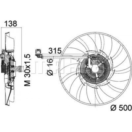Ventilator. radiator Ventilator radiator LAND ROVER DISCOVERY IV RANGE ROVER SPORT I 3.0D 09.09-12.18 LAND ROVER DISCOVERY IV (L319), Van, 09.2009 - MAHLE CFF 471 000P