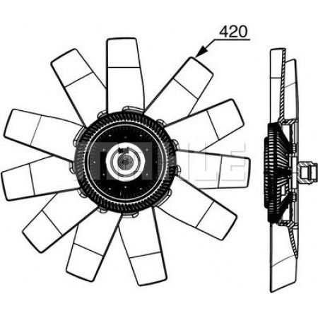 Ventilateur. radiateur Ventilateur de radiateur FORD RANGER TRANSIT 2.2D-3.2D 09.07- FORD TRANSIT (FA_), Fourgon, 04.2006 - 12.2014 MAHLE CFF 530 000P