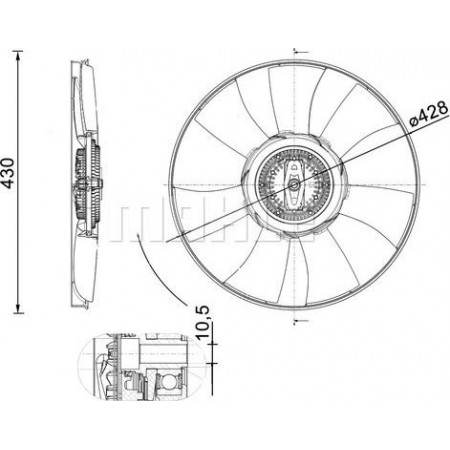 Fan. Radiatore Ventola del radiatore VW CRAFTER 2.0D 09.16- VW CRAFTER (SY_, SX_), Van, 09.2016 - MAHLE CFF 529 000P