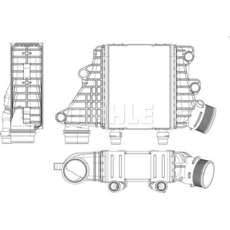 Interkoeler. Intercoolercompressor LAND ROVER DISCOVERY SPORT RANGE ROVER EVOQUE 2.0D-2.0DH 12.14- LAND ROVER RANGE ROVER EVOQUE (L538), Cabriolet, 11.2015 - MAHLE CI 412 000P