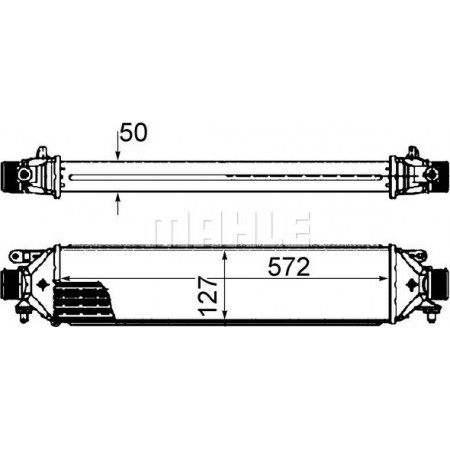 Intercooler, compressor FIAT DOBLO II (263_), Draagframe, 02.2010 - MAHLE CI 427 000S
