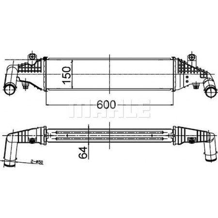 Intercooler, compressor MAZDA 3 (BK), Hatchback, 10.2003 - 12.2009 MAHLE CI 504 000S