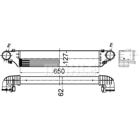 Intercooler, compressor MERCEDES-BENZ CLC-KLASSE (CL203), Compartiment, 05.2008 - 06.2011 MAHLE CI 505 000S