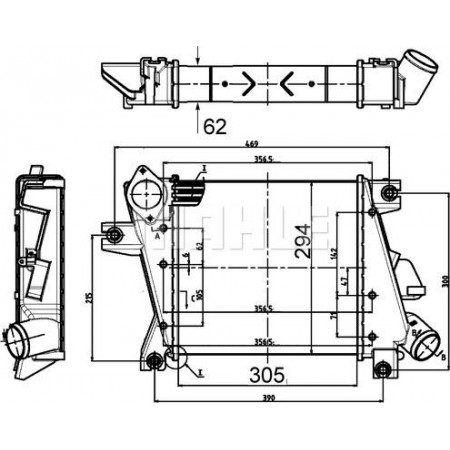 Intercooler, compressor NISSAN X-TRAIL (T30), Crossover, 01.2001 - 12.2013 MAHLE CI 508 000S