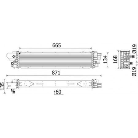 Intercooler. compresor Intercooler RENAULT TRAFIC III 2.0D 06.19- MAHLE CI 664 000P