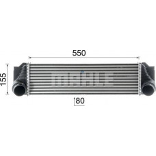 Intercooler. Compressore intercooler BMW 5 F10 5 F11 5 GRAN TURISMO F07 7 E65 E66 E67 7 F01 F02 F03 F04 2.0D-3.0D 09.02-02.1 BMW 5 - VI (F10), Berlina, 01.2009 - 10.2016 MAHLE CI 184 000P