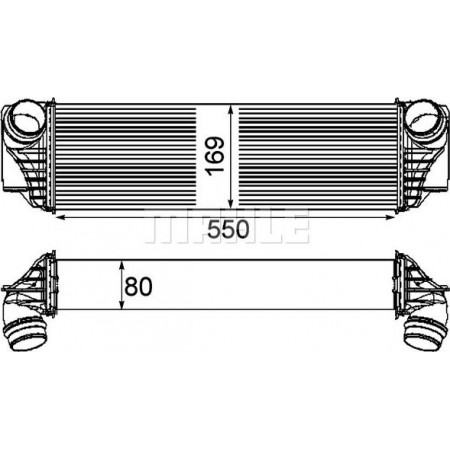 Interkoeler. Intercoolercompressor BMW 5 F10 5 F11 5 GRAN TURISMO F07 6 F12 6 F13 6 GRAN COUPE F06 7 F01 F02 F03 F04 2.0D- BMW 7 - V (F01, F02, F03, F04), Sedan, 02.2008 - 12.2015 MAHLE CI 185 000P