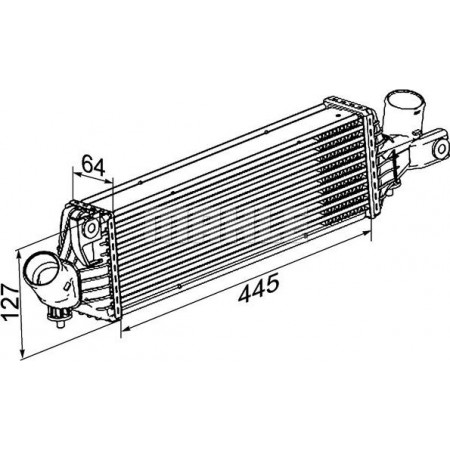 Intercooler. compresor Intercooler NISSAN ALMERA II ALMERA TINO PRIMERA 1.9D-2.2D 03.00- NISSAN ALMERA II (N16), Sedan, 04.2000 - MAHLE CI 355 000P