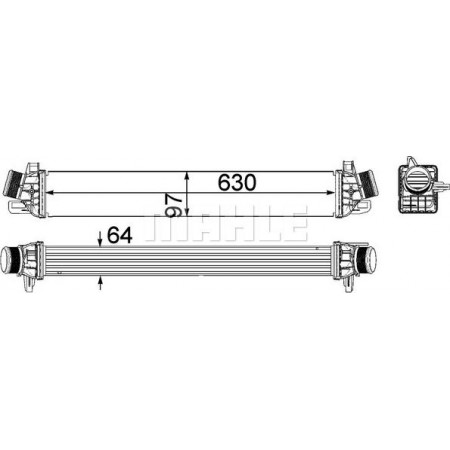 Interkoeler. compressor Intercooler ALFA ROMEO GIULIETTA 1.4-2.0D 04.10-12.20 ALFA ROMEO GIULIETTA (940_), Hatchback Van, 04.2011 - MAHLE CI 259 000P