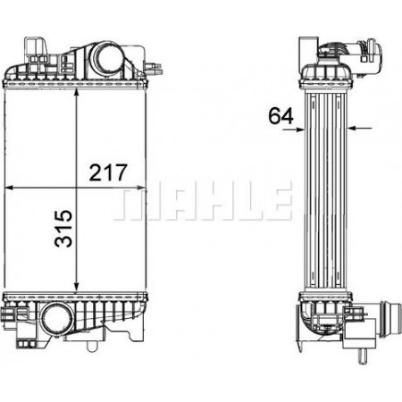 Intercooler. Intercooler de compressor OPEL MERIVA B 1.6D-1.7D 06.10-03.17 OPEL MERIVA B (S10), Van, 06.2010 - 03.2017 MAHLE CI 263 000P