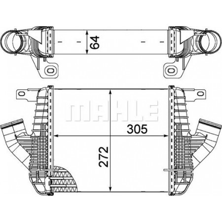 Intercooler. intercooler compressor RVI MAXITY NISSAN CABSTAR NT400 CABSTAR DXi25-ZD30HHD-5 09.06- NISSAN NT400 CABSTAR (F24M), Support frame, 08.2009 - MAHLE CI 237 000P