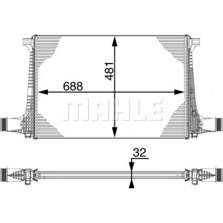Intercooler. Intercooler compressor AUDI Q7 Q8 2.0-3.0D 01.15- AUDI Q8 (4MN), Crossover, 02.2018 - MAHLE CI 220 000P