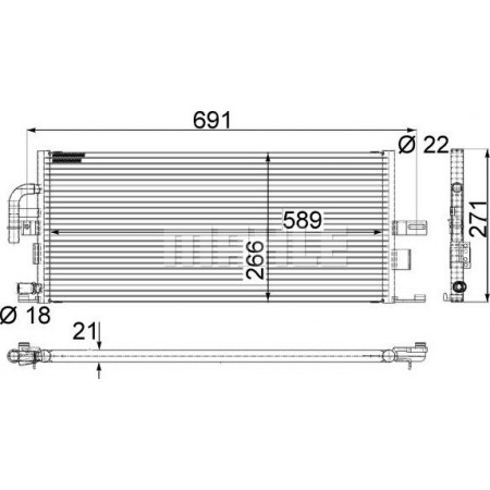 Interkoeler. compressor Intercooler MERCEDES S W220 4.0D 06.00-08.05 MERCEDES-BENZ S-KLASSE (W220), Sedan, 09.1998 - 08.2005 MAHLE CIR 5 000P